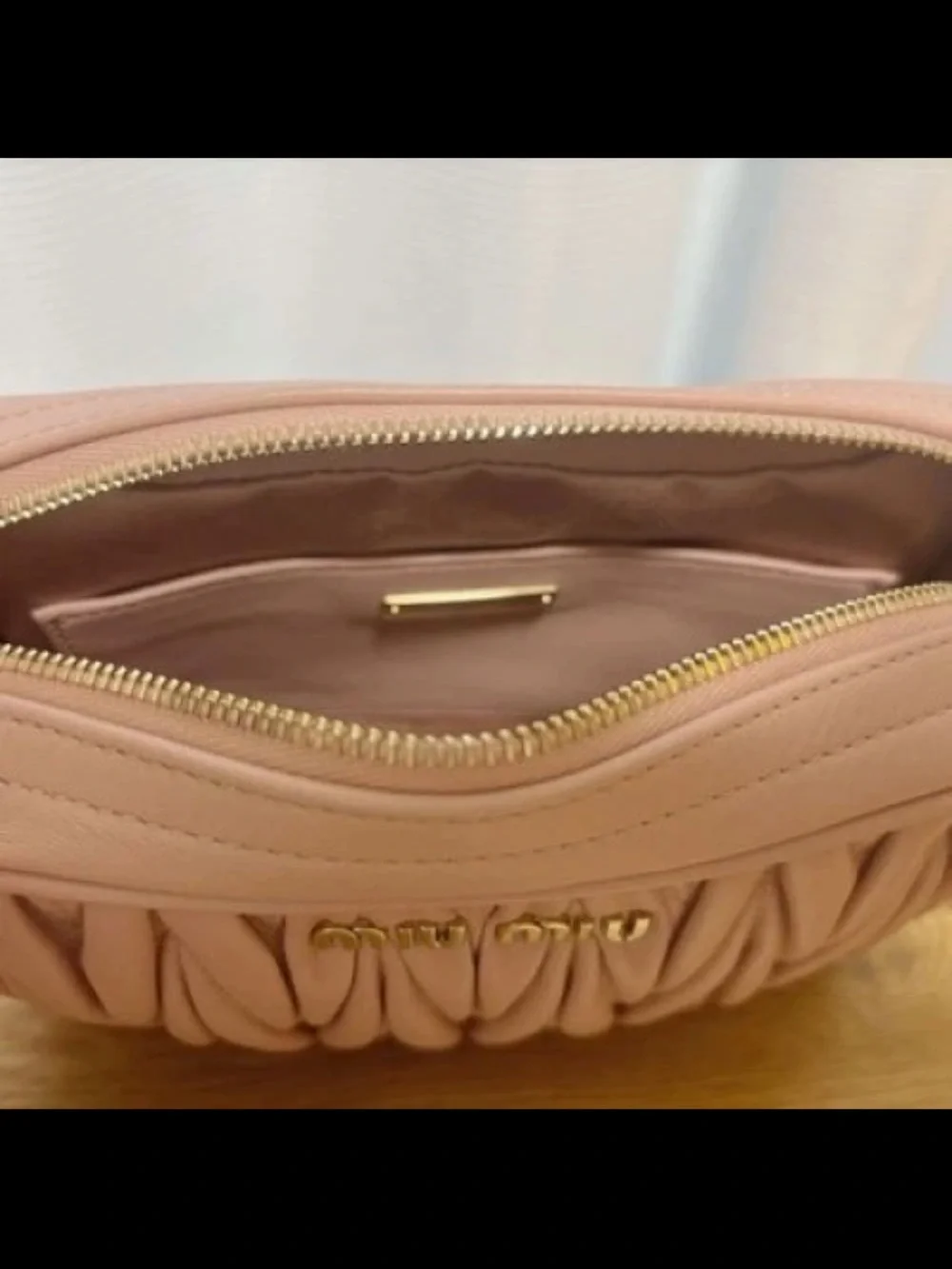 Miu Miu Quilted Pink Leather Crossbody Camera Bag with Gold Chain